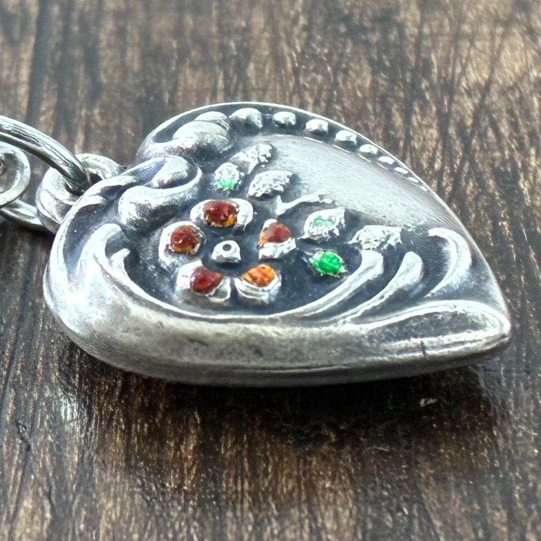 スウィートハートジュエリー勿忘草 エナメル シルバー ヴィンテージネックレス