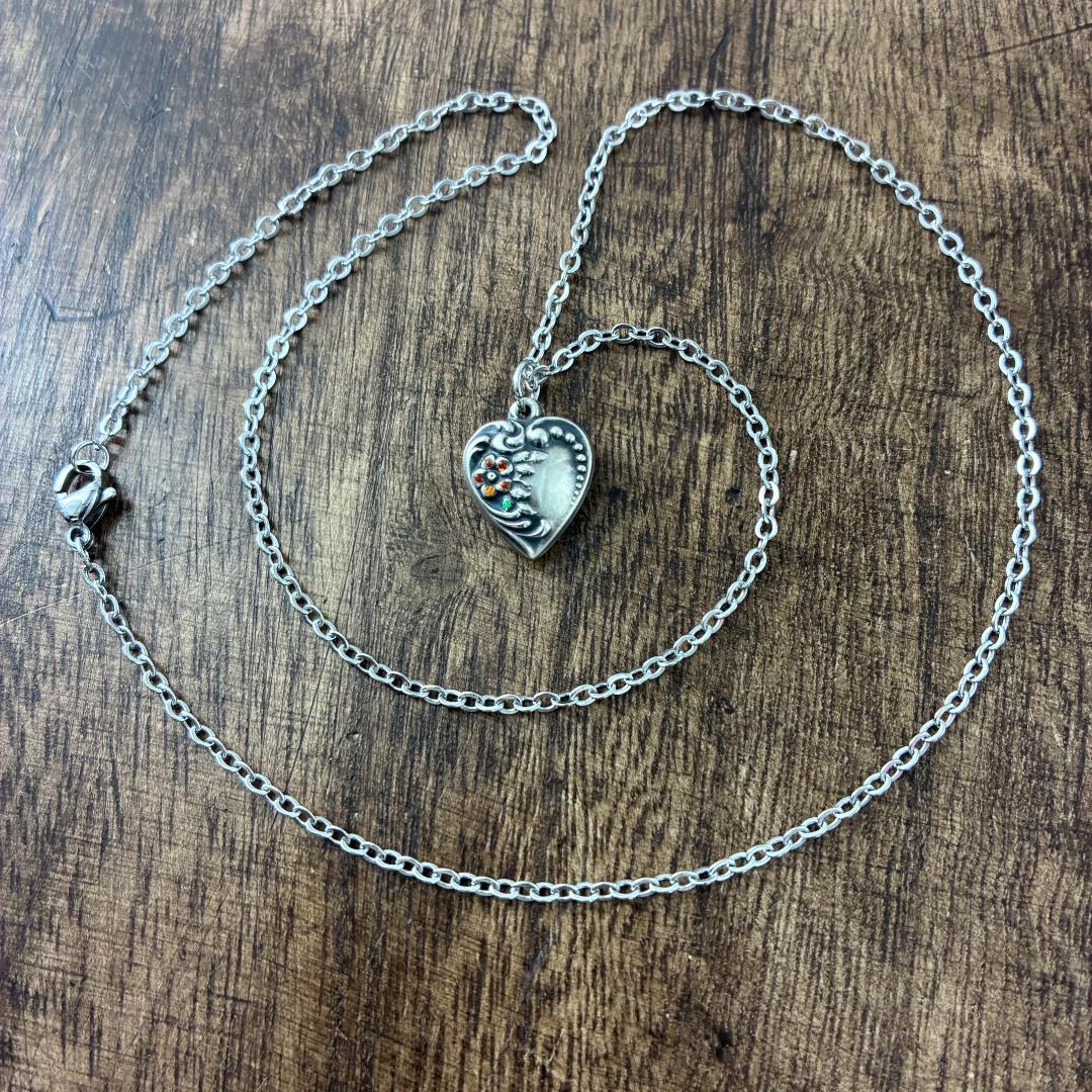 スウィートハートジュエリー勿忘草 エナメル シルバー ヴィンテージネックレス