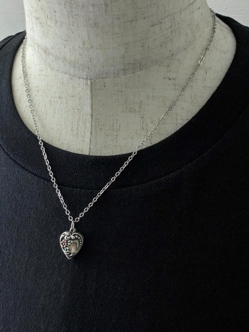 スウィートハートジュエリー勿忘草 エナメル シルバー ヴィンテージネックレス