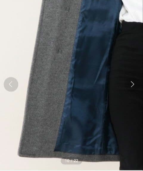 グリーンレーベルリラクシング　ウールメルトンダッフルコート グレー　Lサイズ