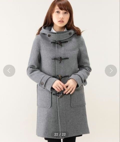 グリーンレーベルリラクシング　ウールメルトンダッフルコート グレー　Lサイズ