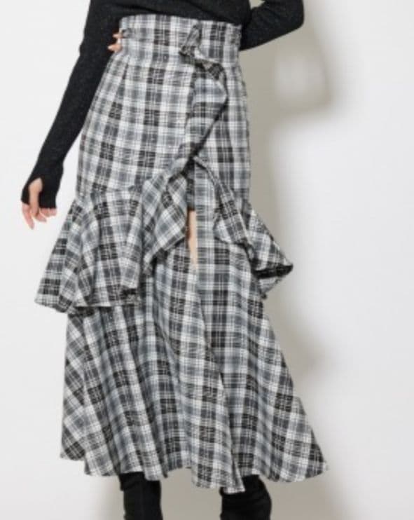 rienda　リエンダ　チェックフリルスリットスコートショートパンツ　Mサイズ