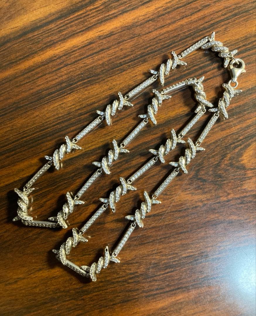 AVALANCHE シルバー925 ジルコニアネックレス　有刺鉄線　アバランチ