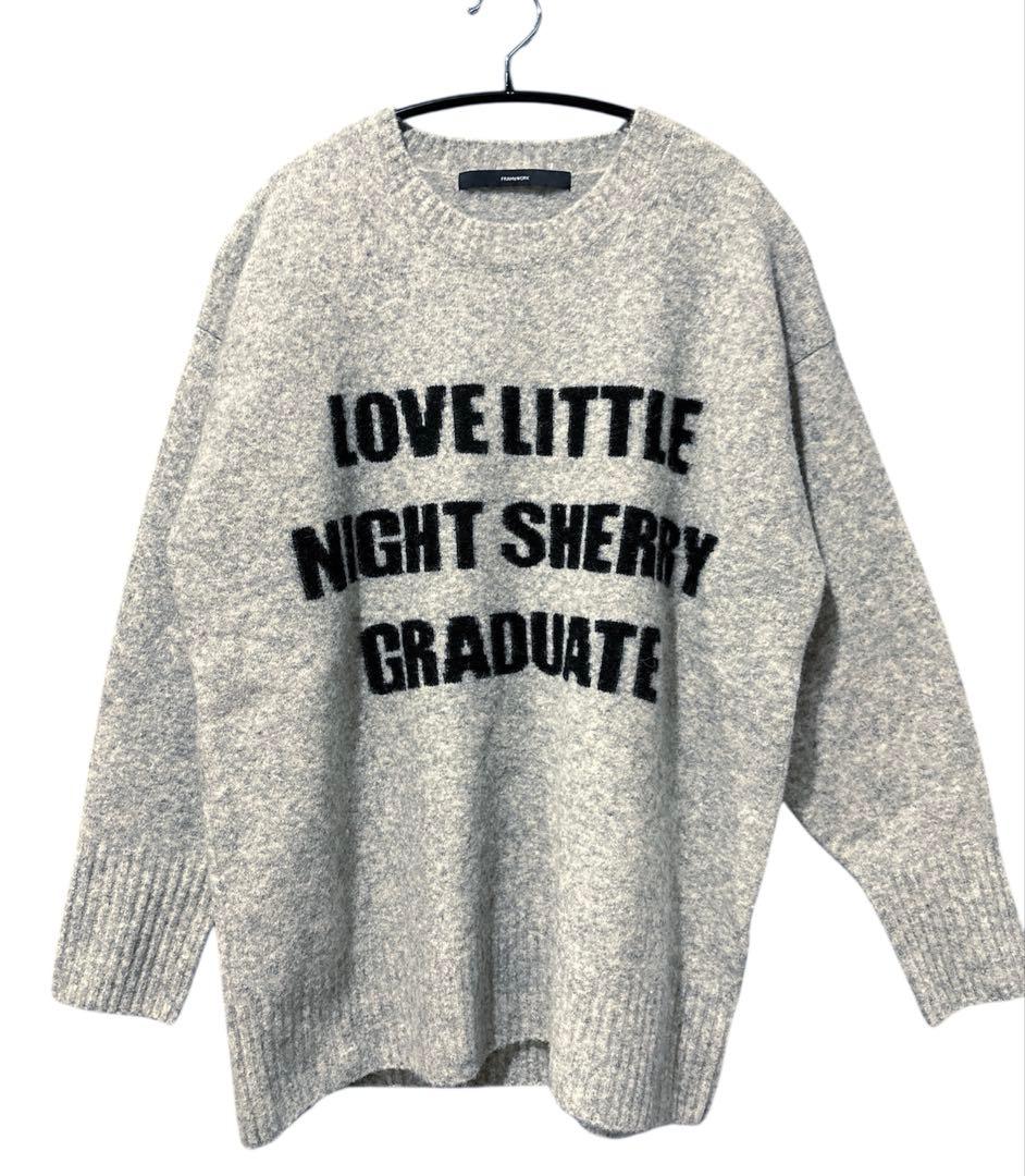 未使用　フレームワーク　FRAMeWORK アルパカ混ロゴインターシャニット