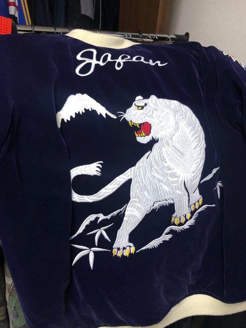 【BILLVAN】ビルバン 別珍ベロアスカジャン リバーシブル 総刺繍 (40)