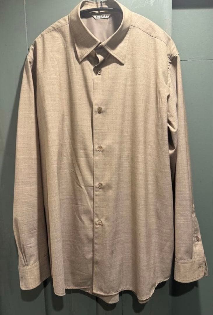 最終値下AURALEE SUPERFINE TROPICAL WOOLSHIRT