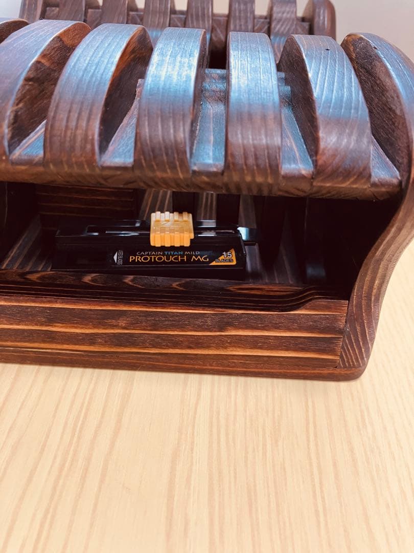 木製シザートレイ　シザートレー　シザースタンド　ハサミ皿　Aタイプ