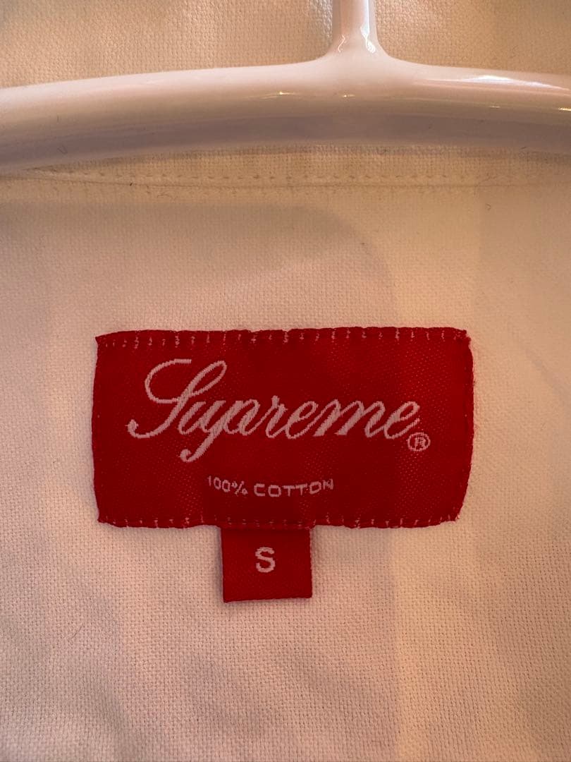 【美品】 Supreme ホワイト ボタンダウンシャツ Sサイズ