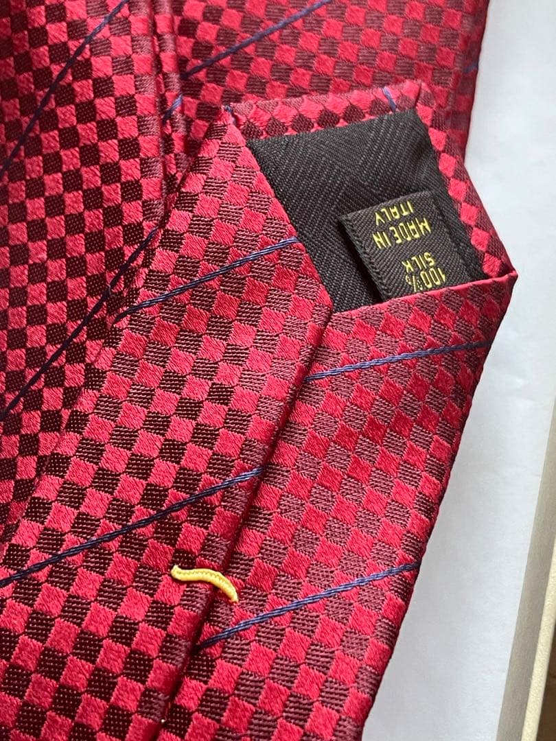 【1月限定価格】Louis Vuitton ネクタイ　ダミエ　赤