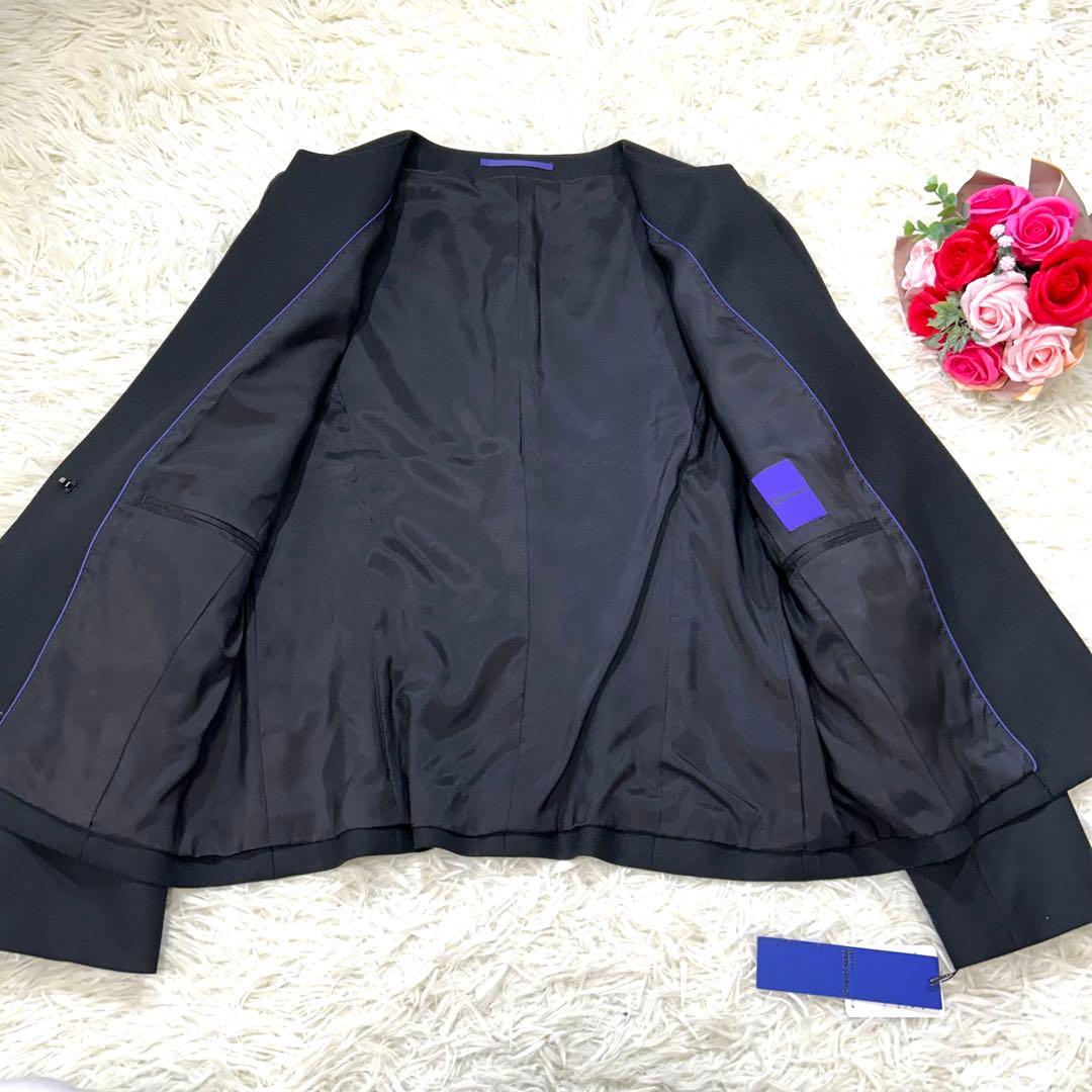 AOKI【未使用タグ付☆】島田順子　スーツセットアップ　パンツ　ノーカラー　S黒