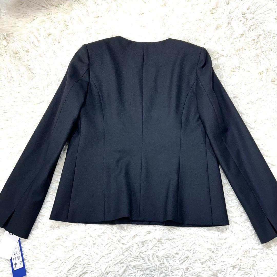 AOKI【未使用タグ付☆】島田順子　スーツセットアップ　パンツ　ノーカラー　S黒