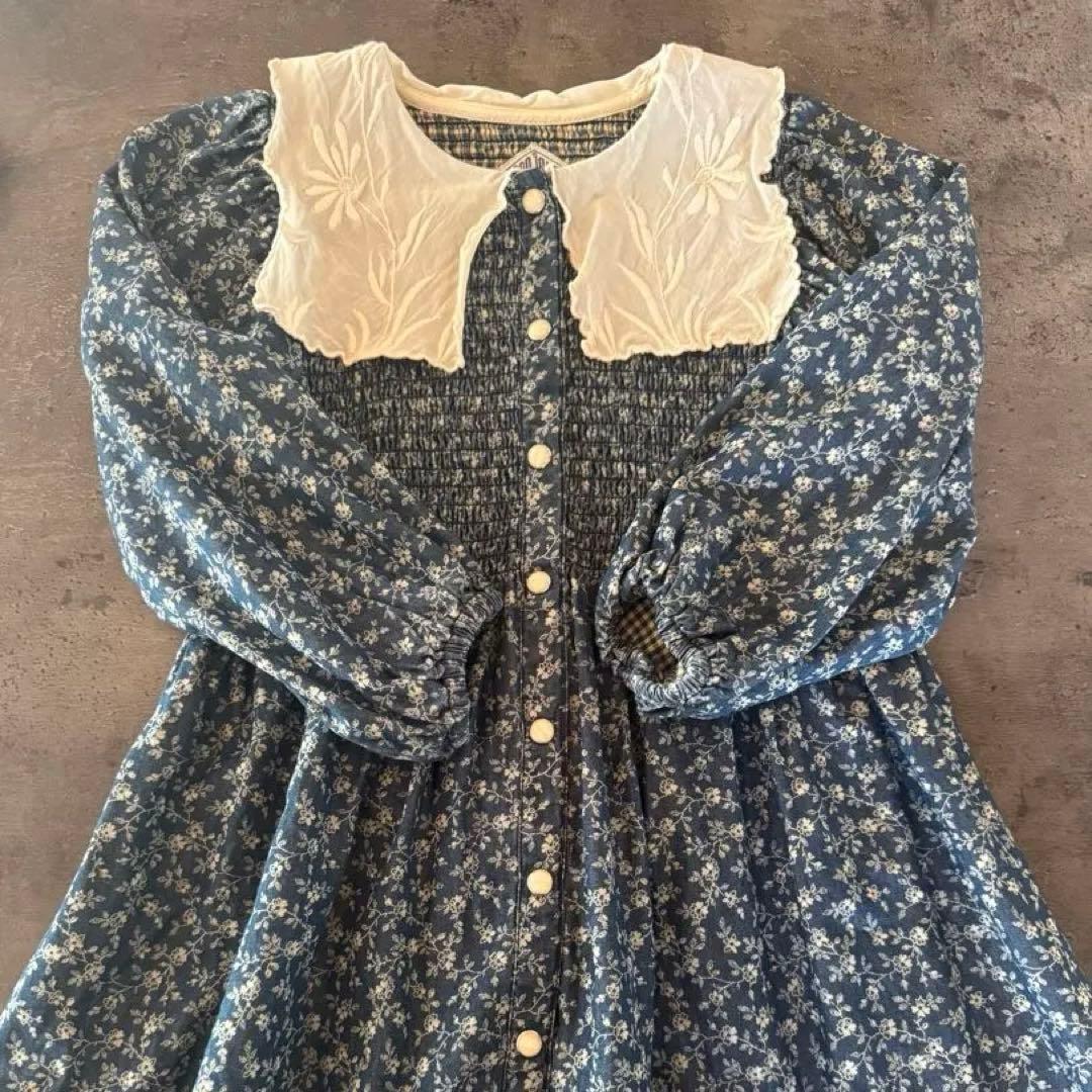 ワンピース Bonjour diary Blue denim dress 6Y
