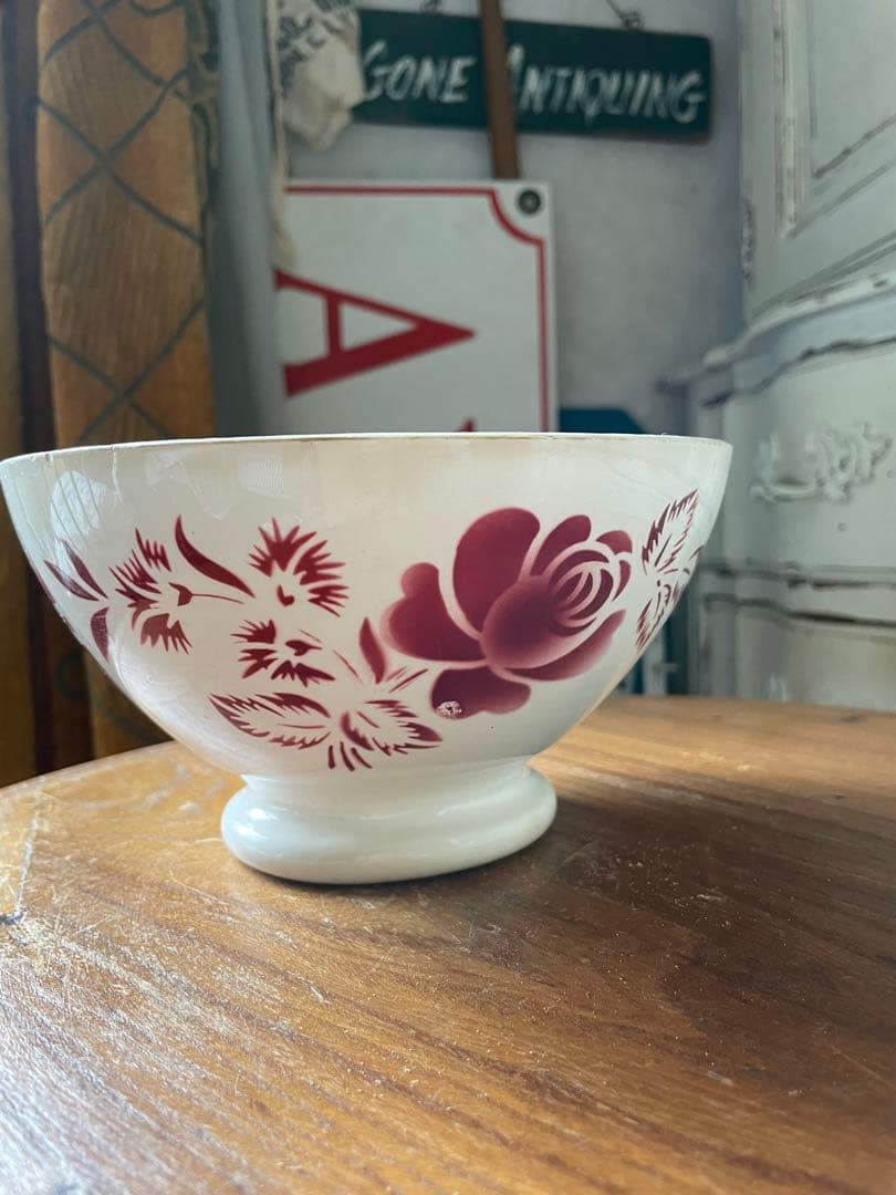 あーちゃんアンティーク　カフェオレボウル　ディゴワン　サルグミンヌ　薔薇