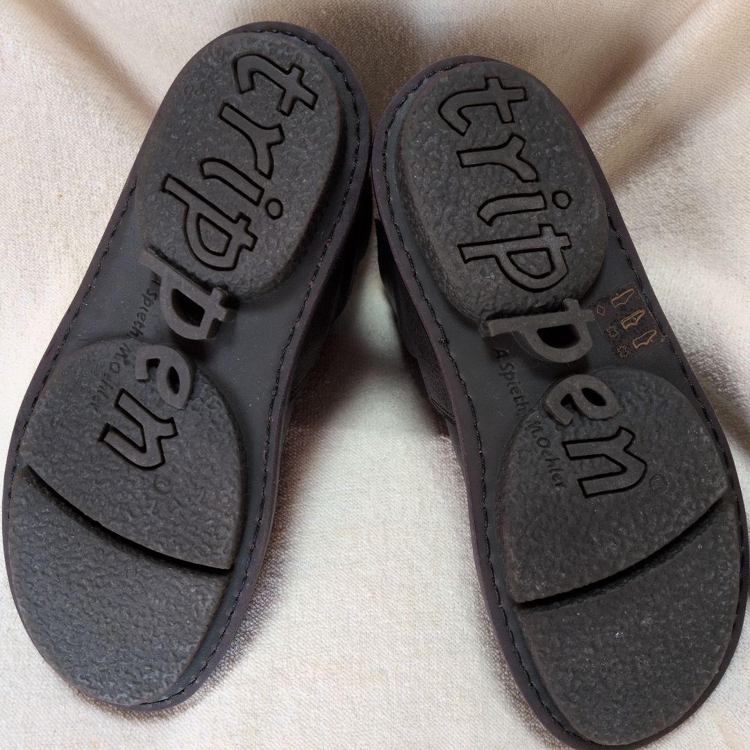 お値下げトリッペンダークグレーレザー ストラップブーツ