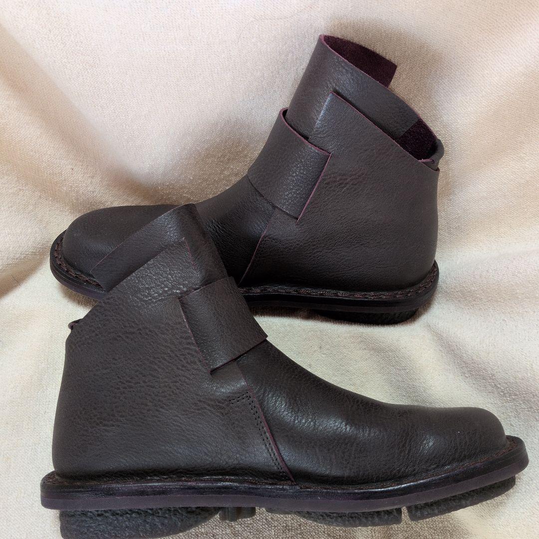 お値下げトリッペンダークグレーレザー ストラップブーツ