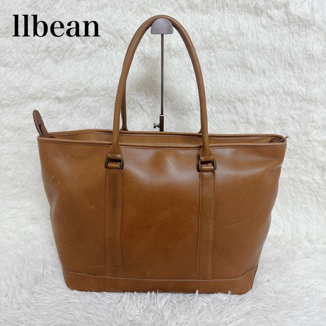 L.L.Bean レザートートバッグ 大 ヴィンテージ　内部総柄
