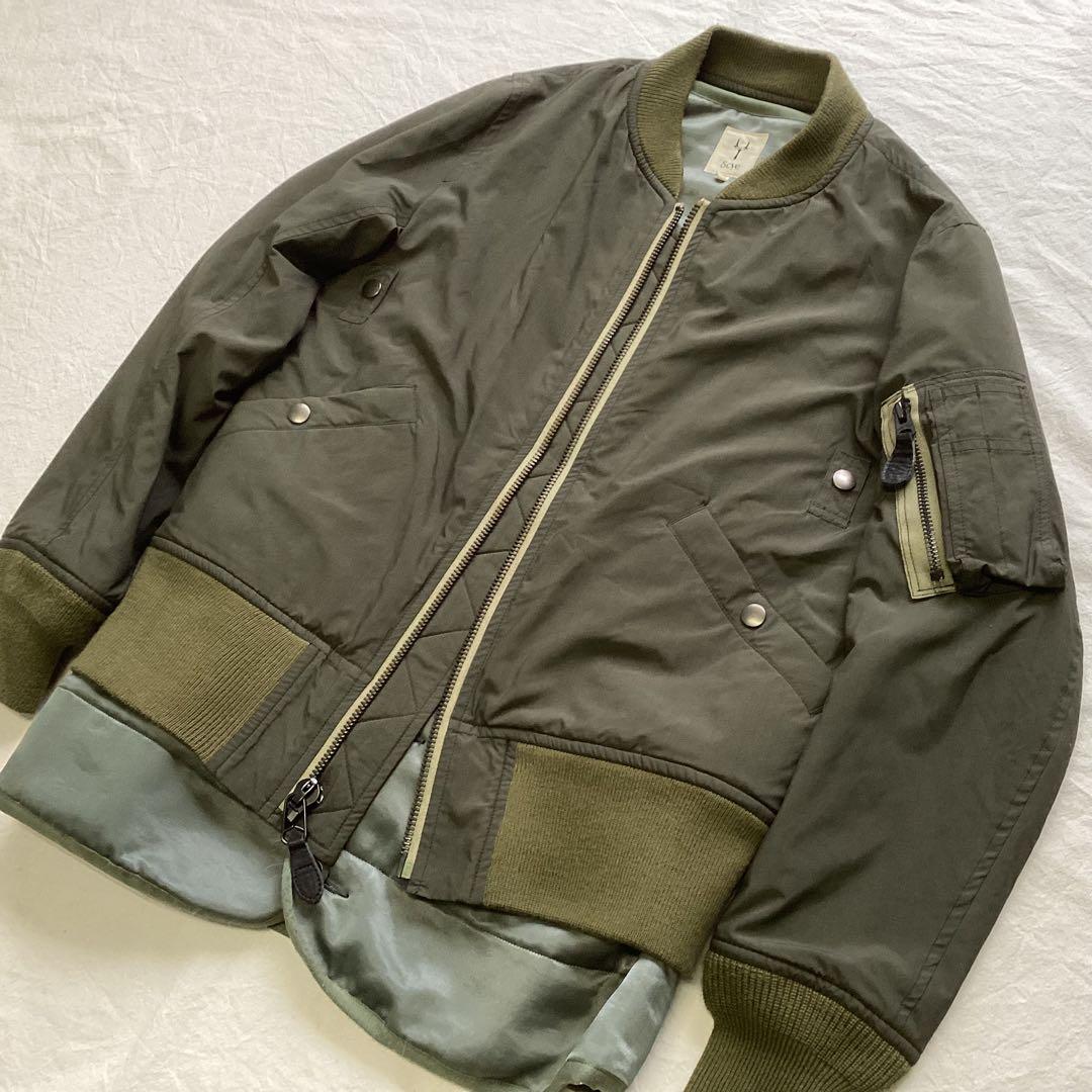 サイ Scye MA-1 フェイクレイヤード ドッキングデザイン オリーブ 38