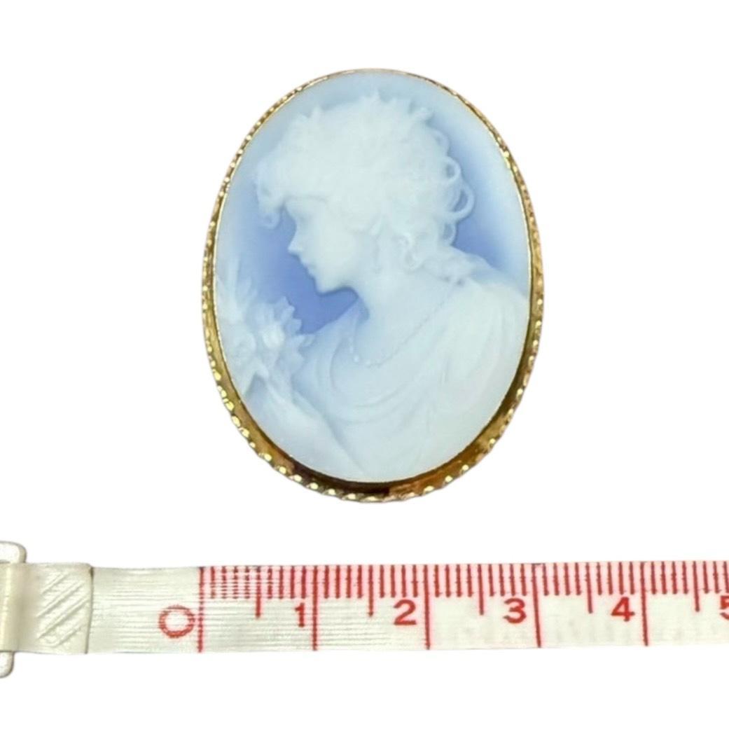 【SERINA】【真贋査定済】K18 カメオ ペンダントトップ兼ブローチ