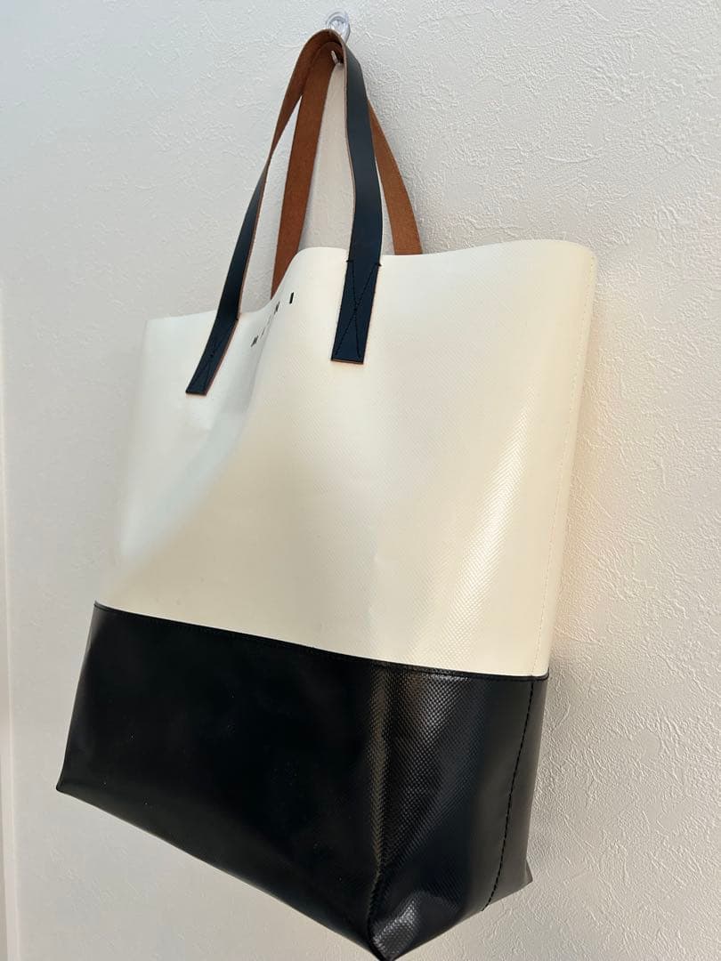 MARNI ホワイト ブラック トートバッグ ほぼ未使用