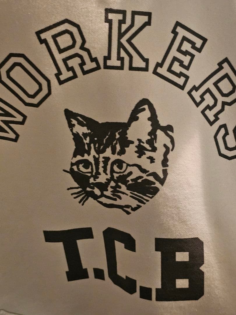 TCB 猫プリント 後付けパーカー　ワーカーズ　S