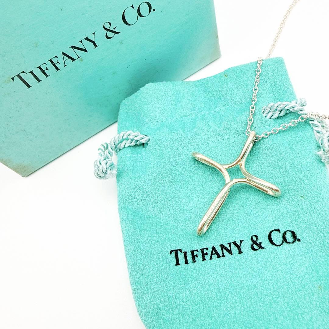 2961-15 保存箱・袋付き✨Tiffany インフィニティクロス　ネックレス