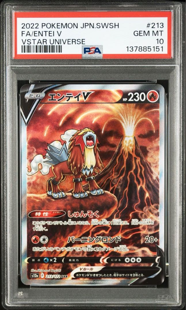 【PSA10】ポケモンカード　エンテイ　スイクン　ライコウ SAR 3連番 3犬