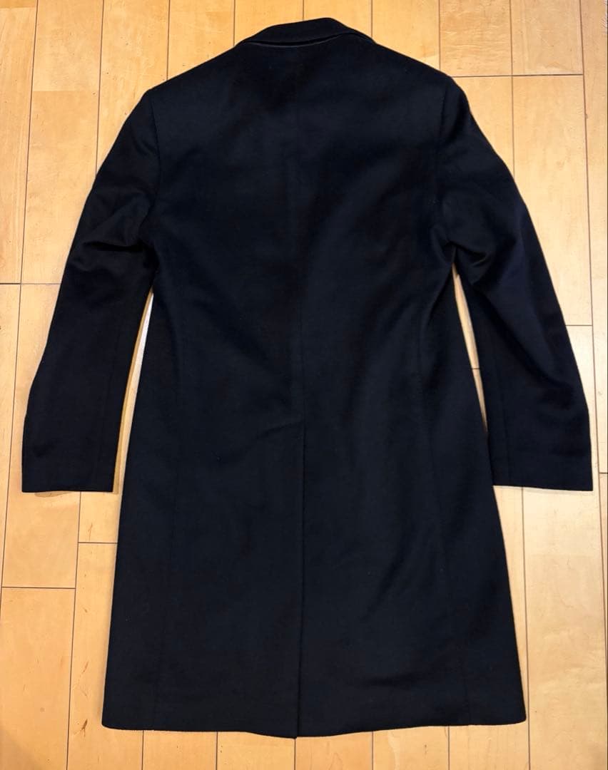 LARDINI ブラック チェスターコート　カシミヤ　44