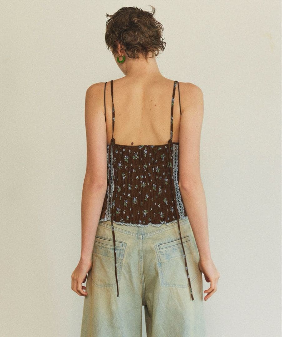 MAISON SPECIAL スモールフラワーワッシャーキャミソール