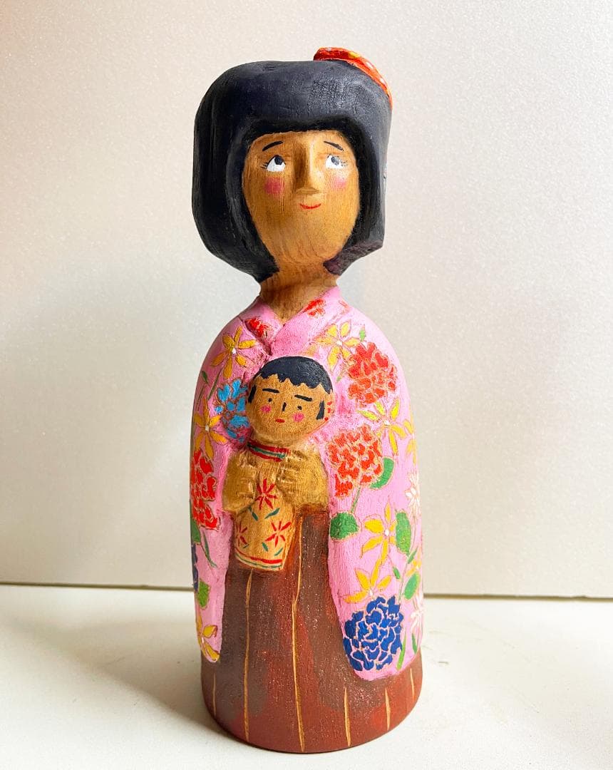 ま*み様 オリジナル手描き絵画と木製人形セット by 絵本作家Shuz Saya