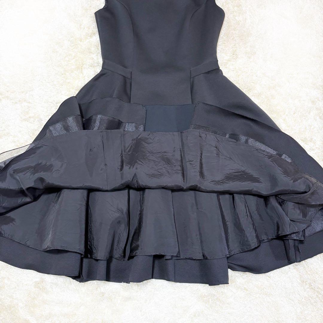 【美品】ルネ　ワンピース　ブラック　34　フレア　Aライン　ひざ丈