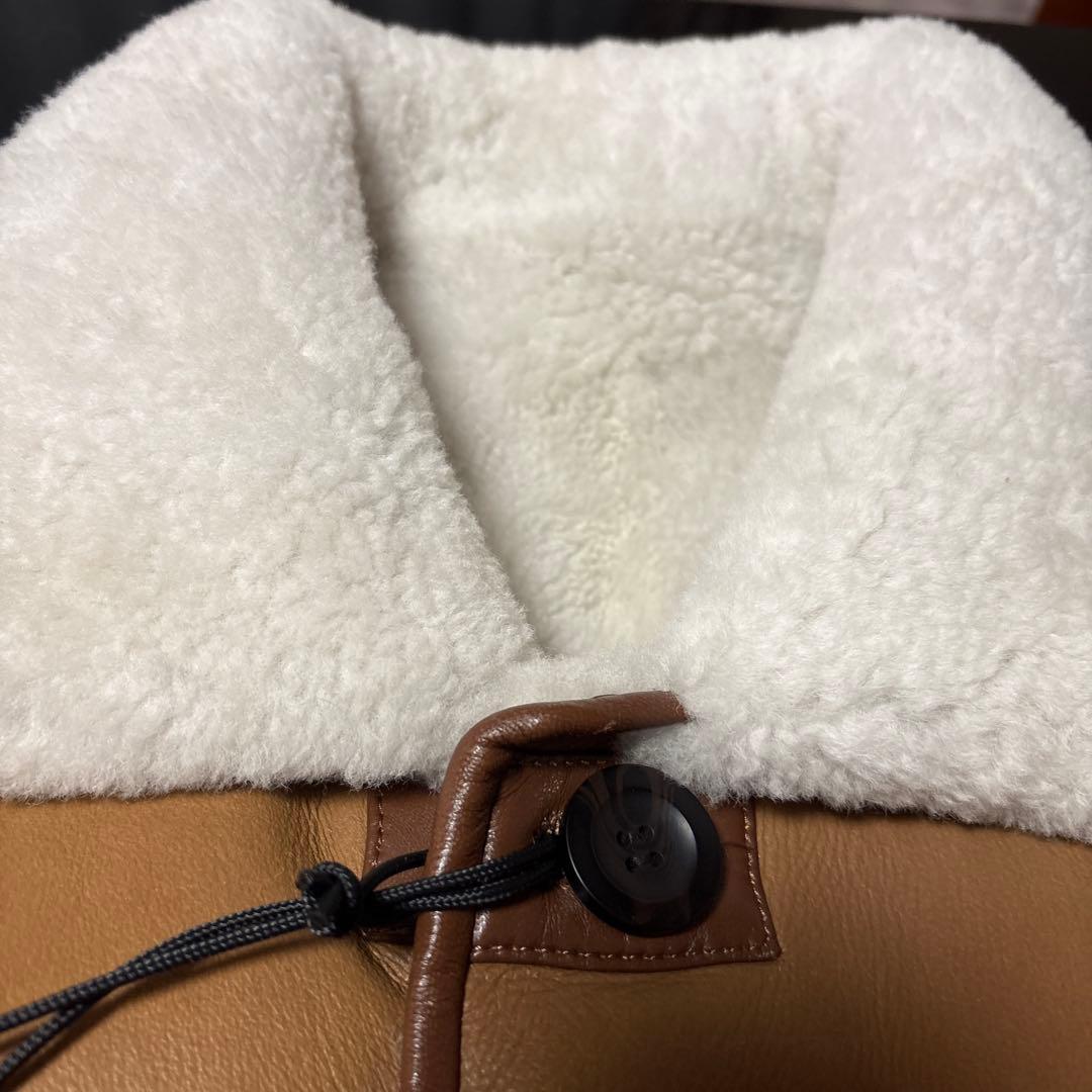 週末限定未使用アルマ リバーシブル ムートンラムレザー ブルゾン ブラウン48