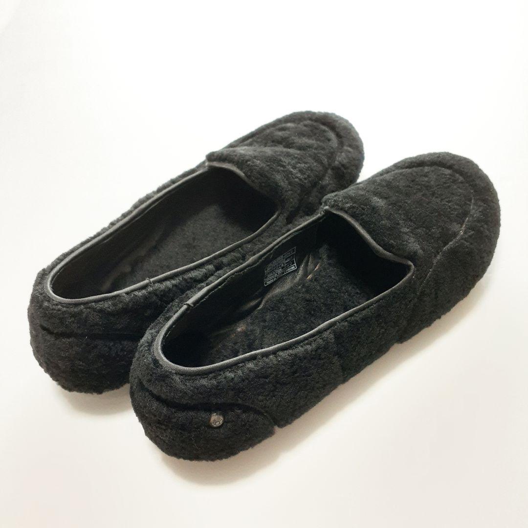 UGG アグ ファーモカシン ファ一シュ一ズ ブラック