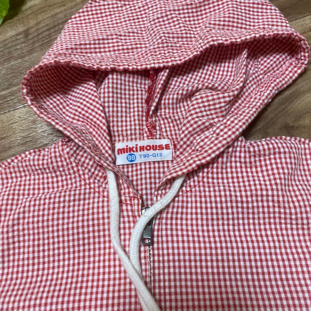 希少　ミキハウス　クマキリンチェック柄オーバーオールカーディガン帽子　まとめ売り