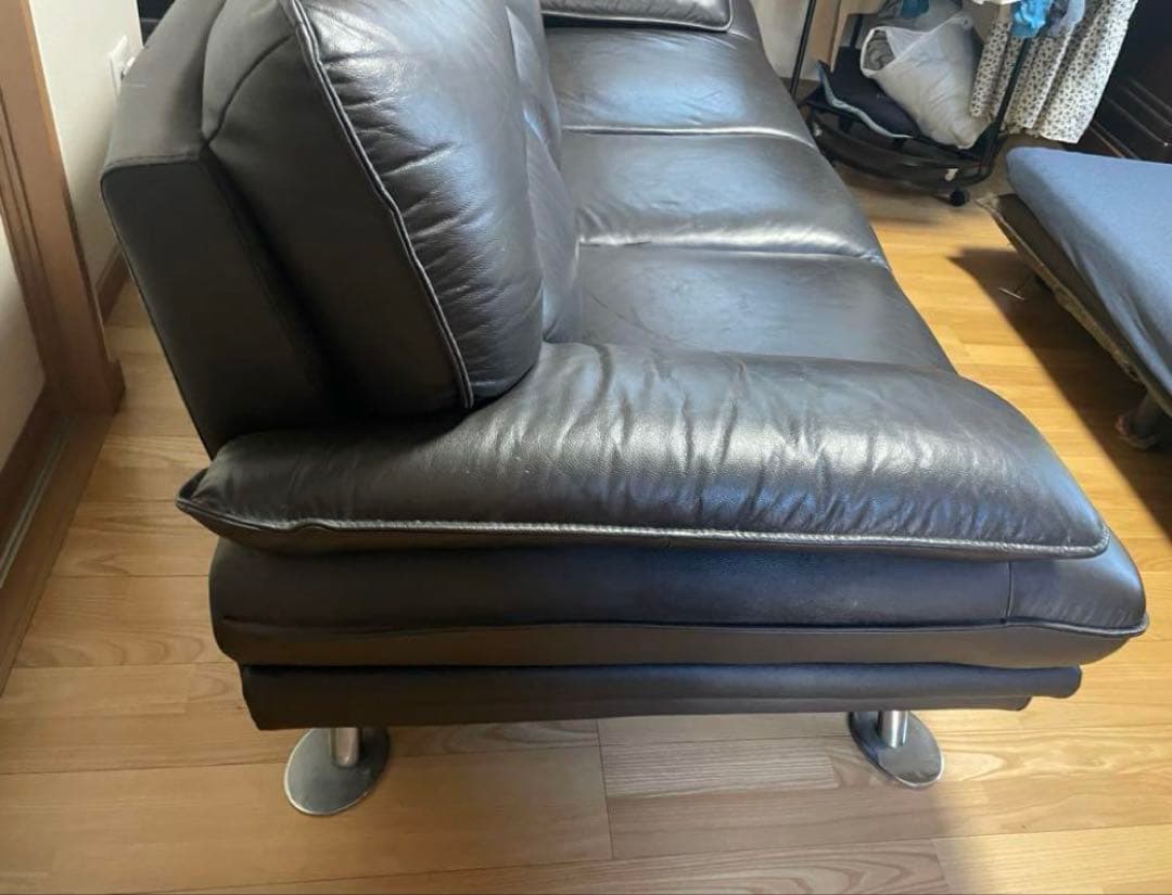 専用　【実使用1年程度】ニトリ 3人掛けソファ (ロゾ KD BE ブラック)