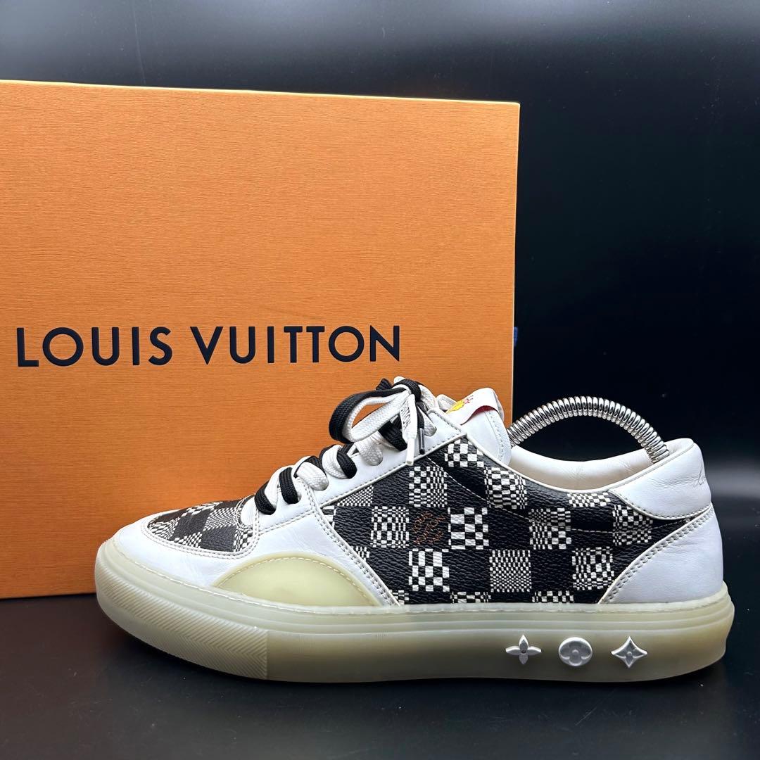 【美品】ルイヴィトン LVリオ・ライン スニーカー ダミエ メンズ 黒 26.5