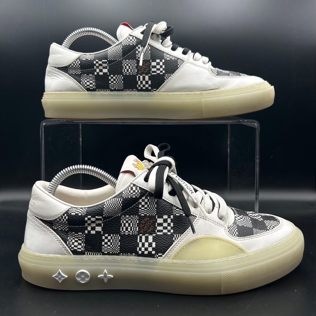 【美品】ルイヴィトン LVリオ・ライン スニーカー ダミエ メンズ 黒 26.5