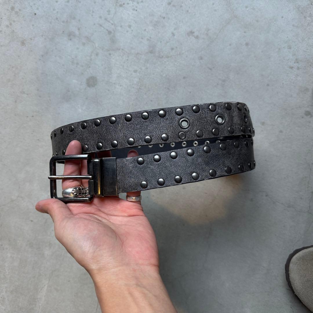 Jaded London スタッズ付きブラックレザーベルト