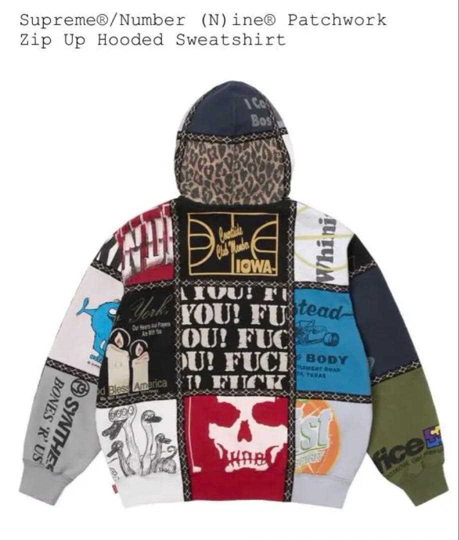 Supreme/Number (N)ine パッチワークフーディ
