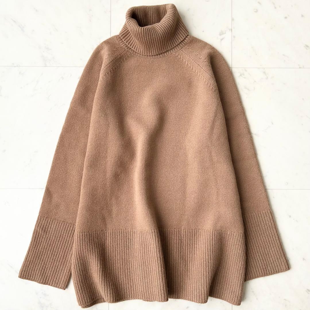 極美品 セオリー カシミヤ100% タートルネックニット ブラウン キャメル