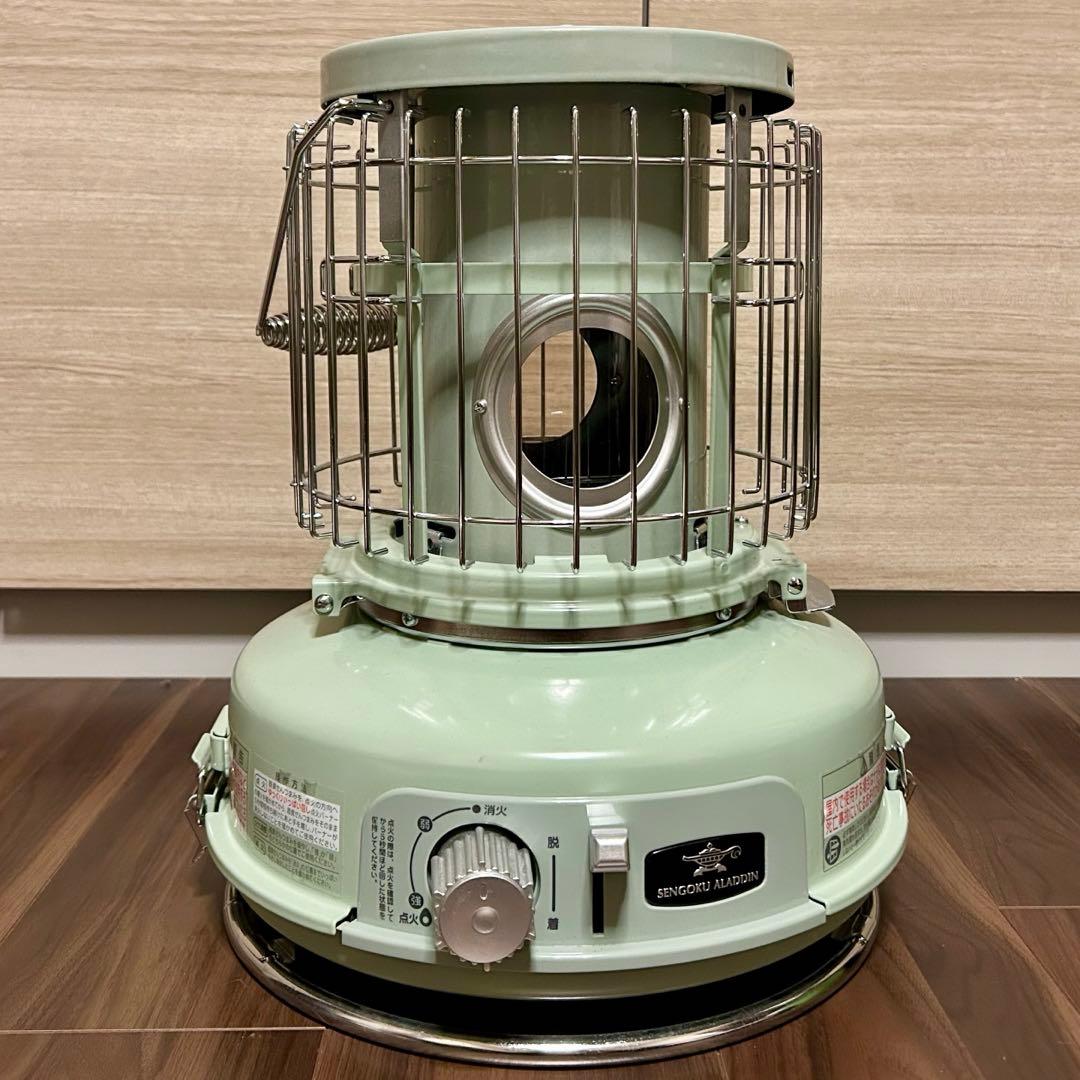 【ジャンク】収納袋付！アラジン ポータブルガスストーブ 緑 グリーン