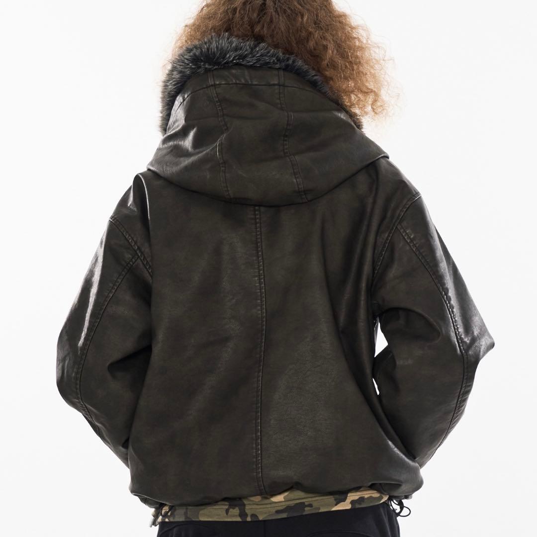 WISH FOR EVER ドローコードダブルジップ２WAYフードブルゾン