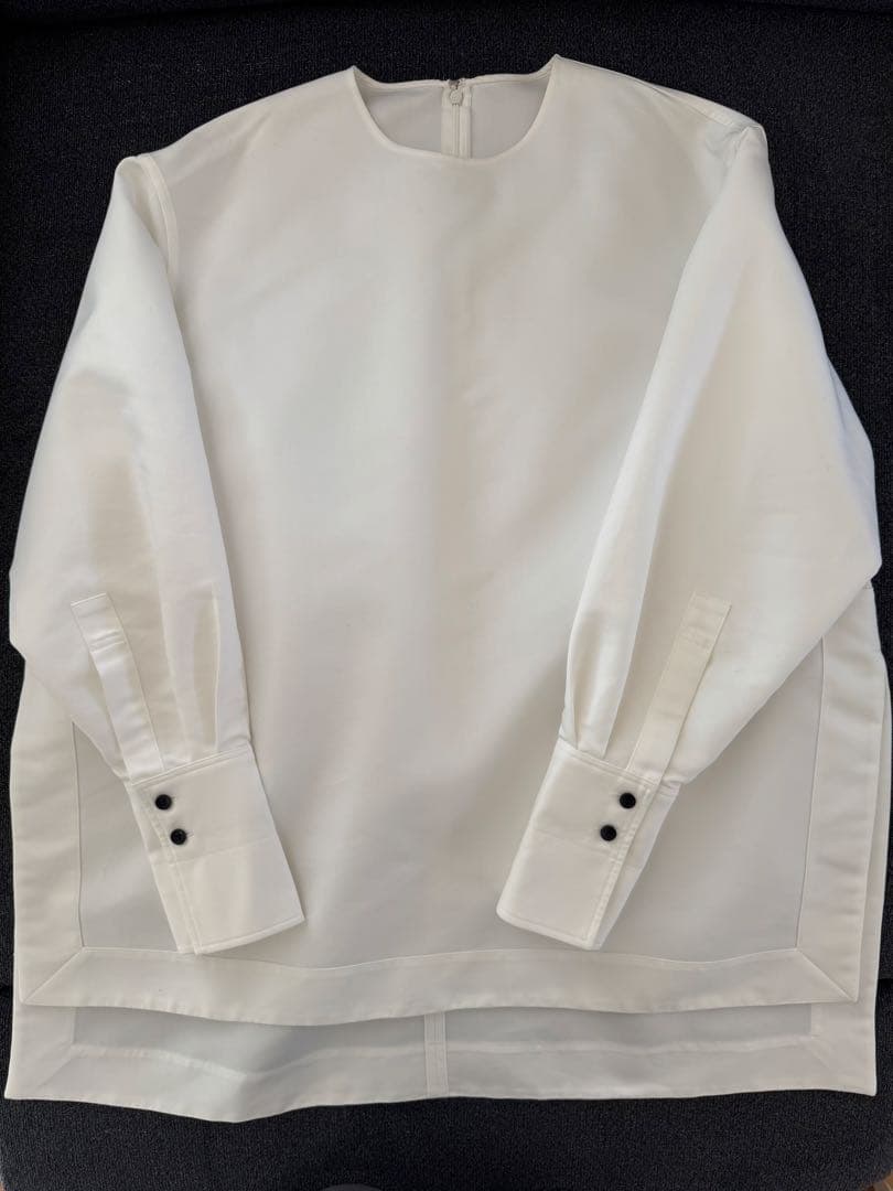 LOHEN ローヘン ハイカウントダブルクロスノーカラーブラウス