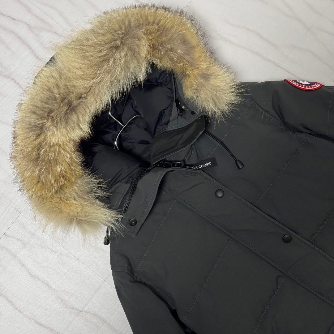 カナダグースシェルバーンパーカー ダウンコート コヨーテファー グレー Sサイズ