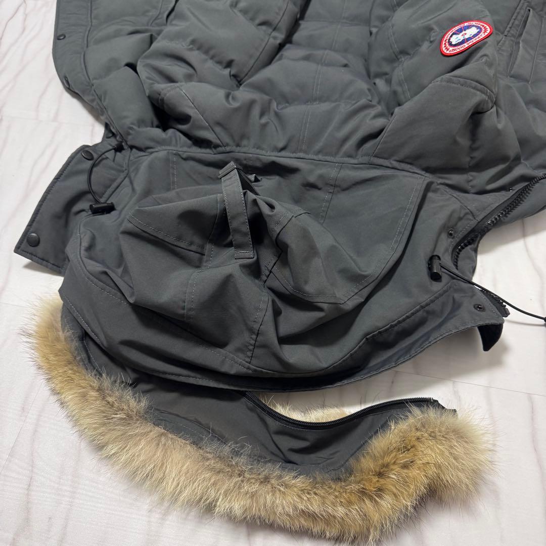 カナダグースシェルバーンパーカー ダウンコート コヨーテファー グレー Sサイズ
