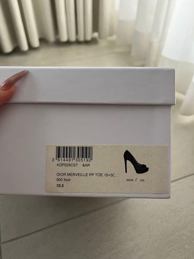 【極美品】Dior ビーズ刺繍 メッシュパンプス 35.5 黒