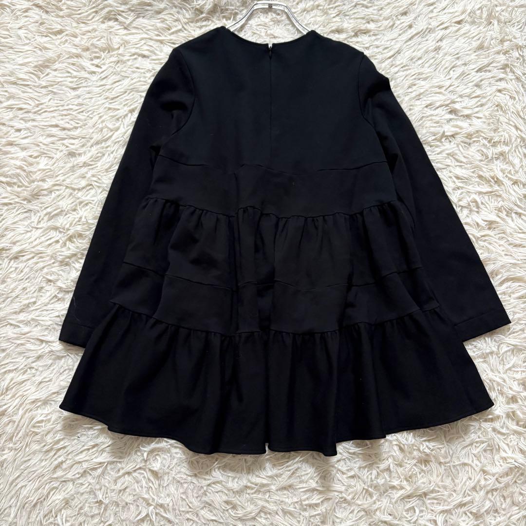 ✨美品✨ yori ヨリ　ぬくぬくヘムフリルブラウス　ティアード　黒　サイズF