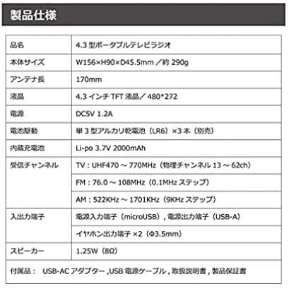 災害用　ラジオテレビ