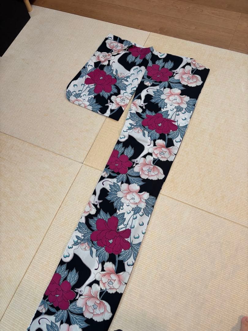 撫松庵　浴衣　帯セット　孔雀　牡丹