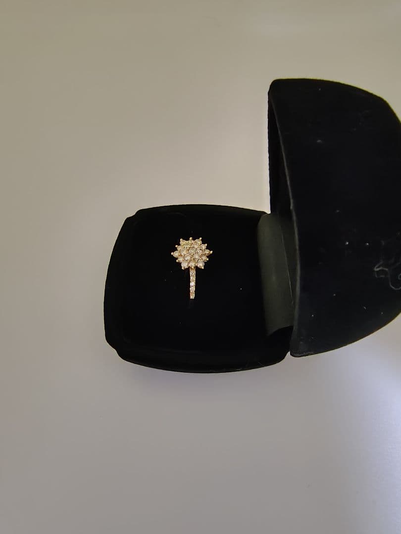 k18 YG ダイヤモンドフラワーリング