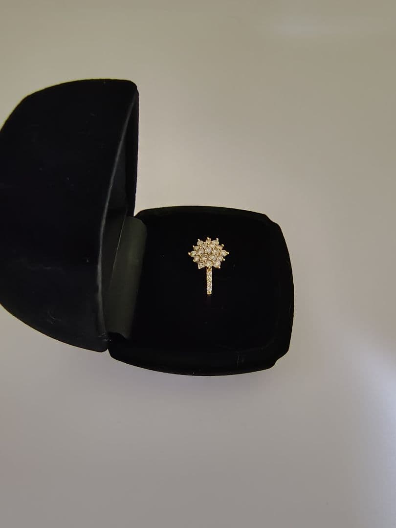 k18 YG ダイヤモンドフラワーリング